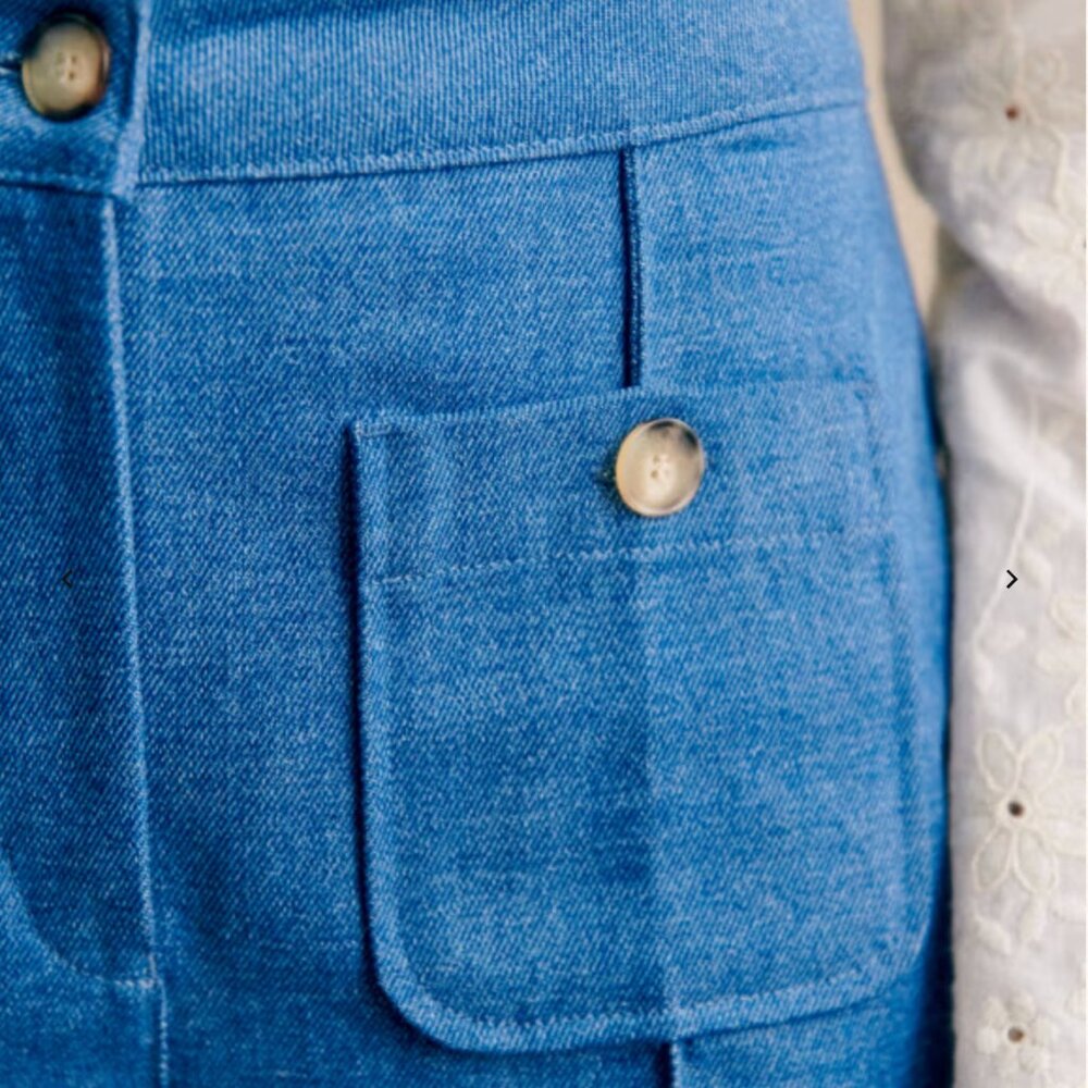Sézane Emilio Trousers Denim Blue Size 2 NWT - Picture 3 of 11